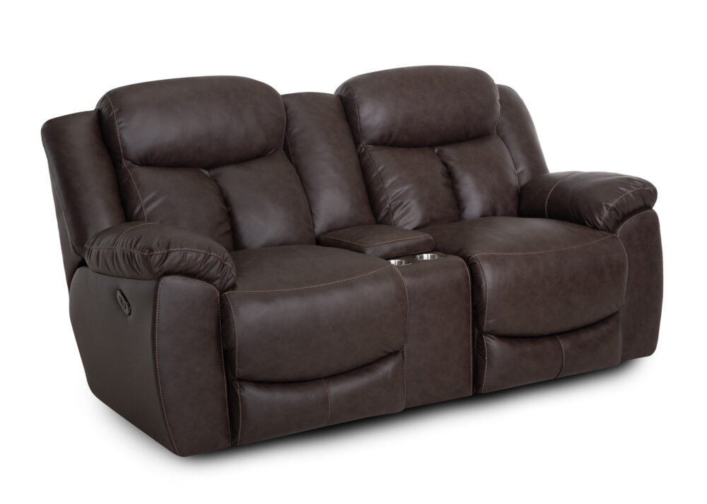 Warner Duvall Coffee Power Reclining Console Loveseat Image