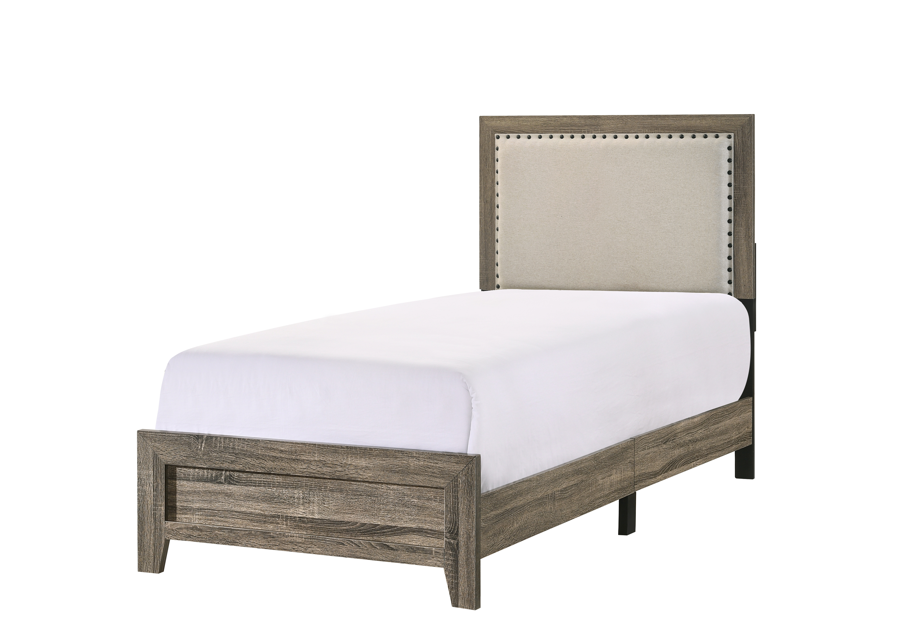 Millie Grey Twin Upholstery Bed One Box Image